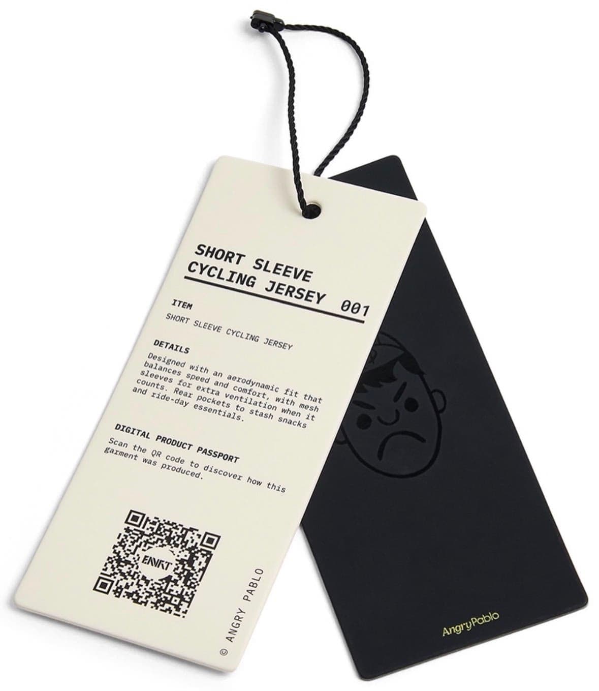 Angry Pablo Short Sleeve Cycling Jersey 001 with ENVRT-issued DPP hangtag